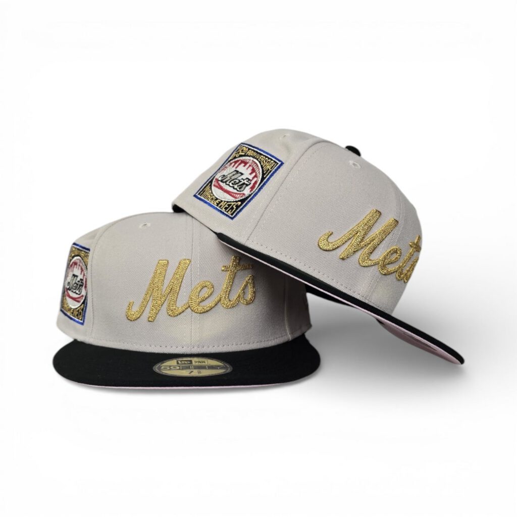 New Era New York Mets fitted hat black, pink, pink bottom colorway - 25th Anniversary Fitted: New Era Celebrates Mets Quarter-Century Legacy with Stone Collection Drop