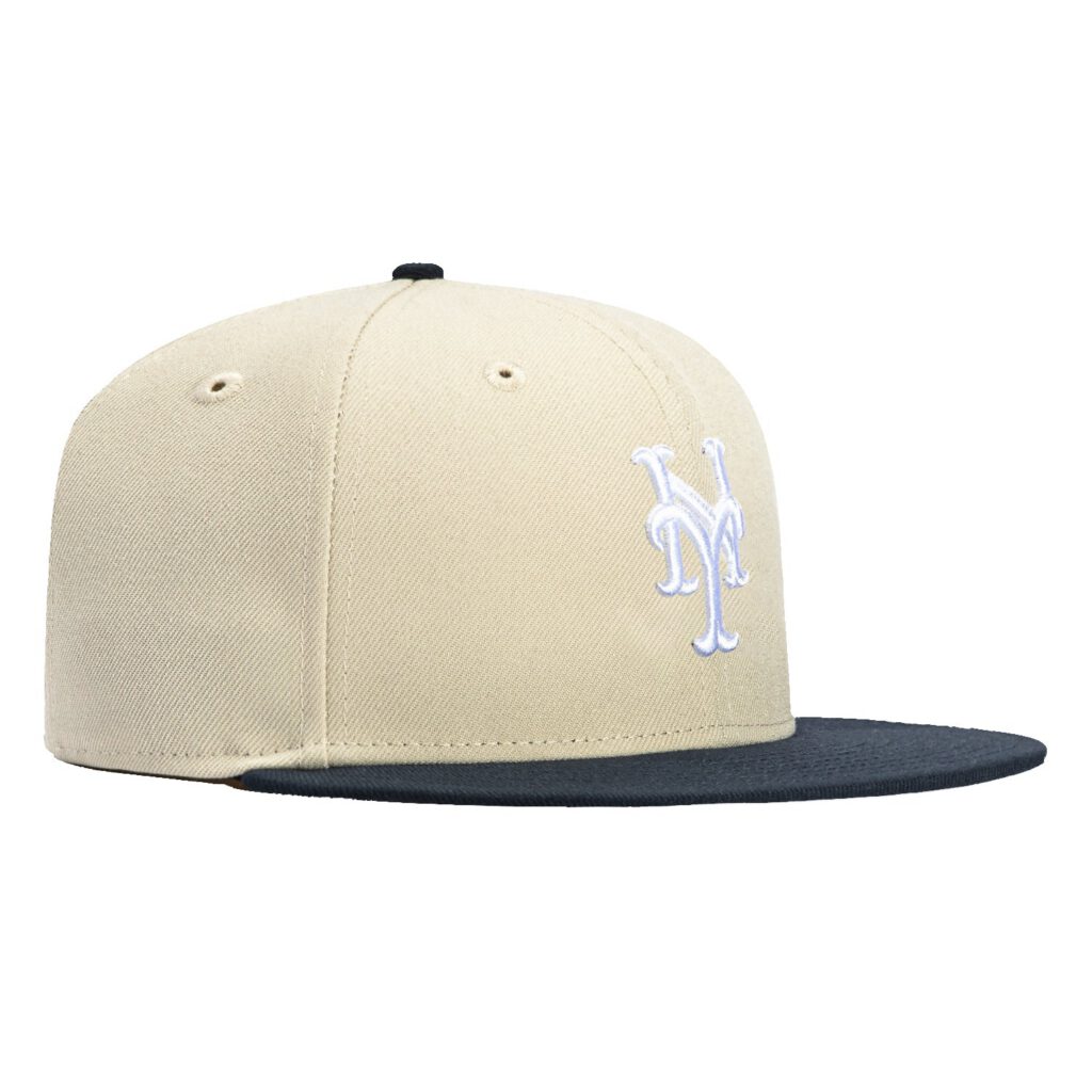 New Era New York Mets fitted hat Stone, Navy colorway - New Era Drops Clean Stone Mets Fitted for Spring