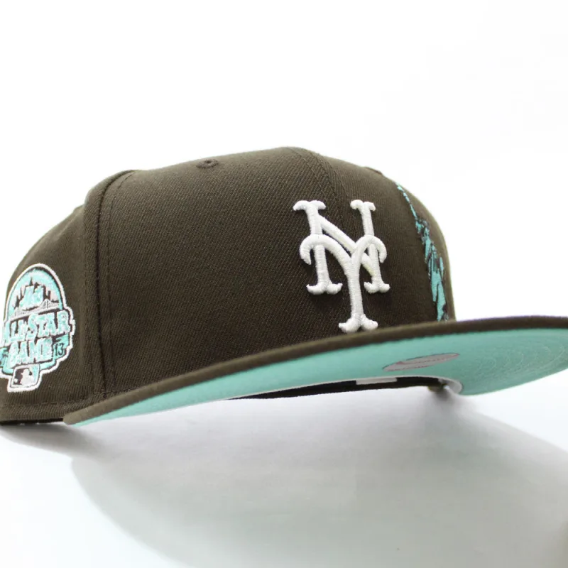 New Era New York Mets fitted hat Walnut Mint Under Brim colorway - Citi Field Classic Fitted: New Era Drops 2013 All-Star Game Mets 59Fifty