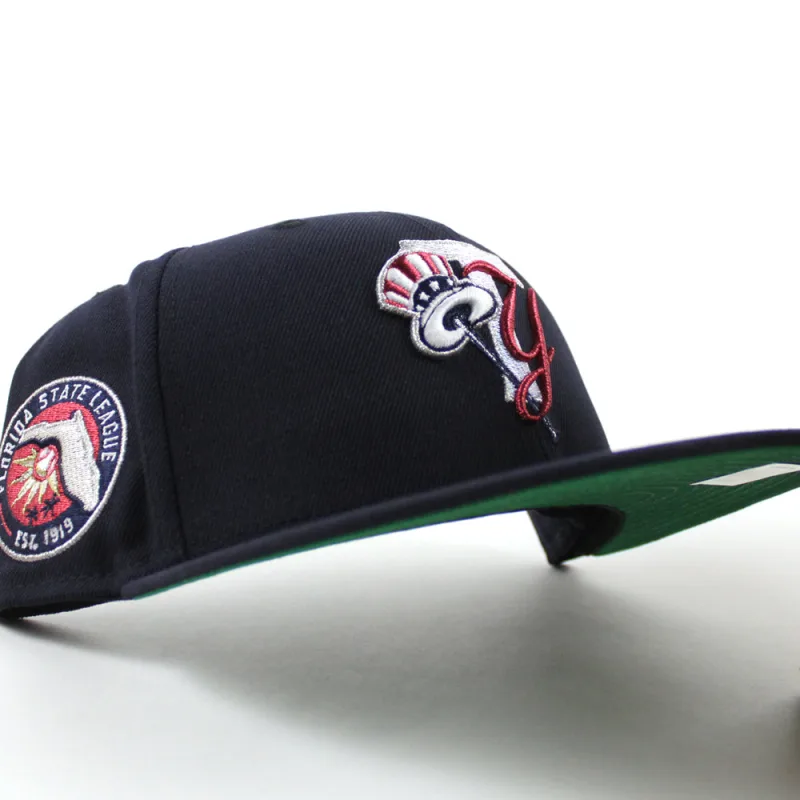 New Era New York Yankees fitted hat Navy Green Under Brim colorway - New Era Drops Clean Tampa Yankees Fitted with Florida State League Patch