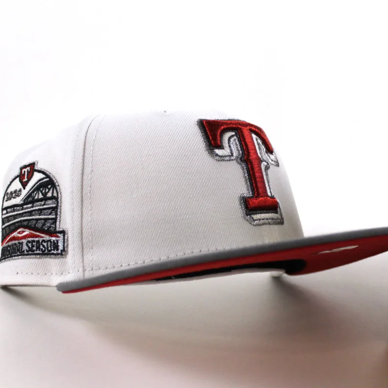 New Era New York Yankees fitted hat White Stone Gray Red Under Brim colorway - Yankees Inaugural Season Fitted: New Era Honors 1903 Highlanders Legacy