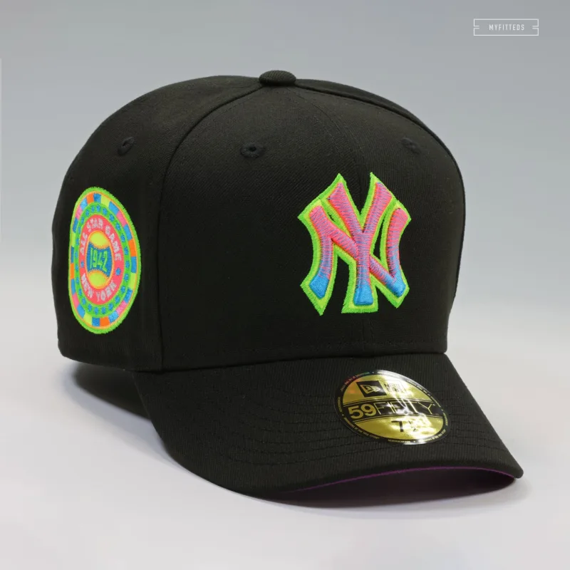 New Era New York Yankees fitted hat black colorway - 1942 All-Star Game Fitted: New Era’s Black Light Pack Celebrates Baseball’s First Night Classic