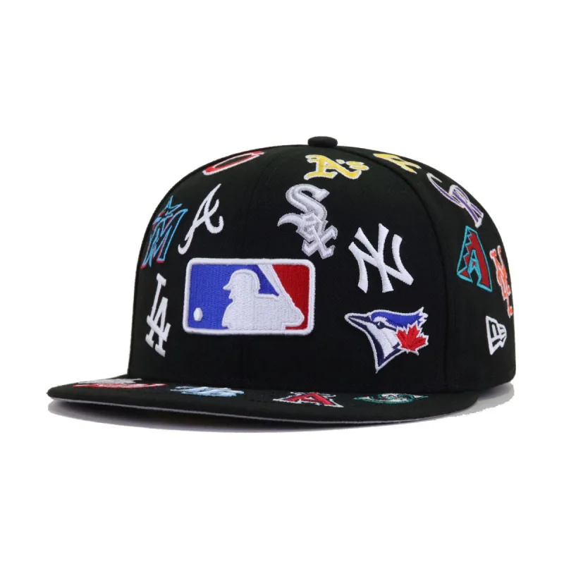 New Era New York Yankees fitted hat black, navy, white, red, blue, green, purple, orange, yellow, brown, tan, royal, teal, cardinal, silver, copper colorway - New Era Yankees ALL OVER Fitted Brings Rainbow Vibes to the Bronx