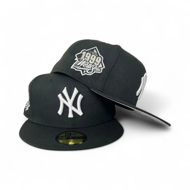 New Era New York Yankees fitted hat black, grey, gray colorway - 1999 World Series Fitted: New Era Drops Yankees Dynasty Tribute in Sleek Black and Gray