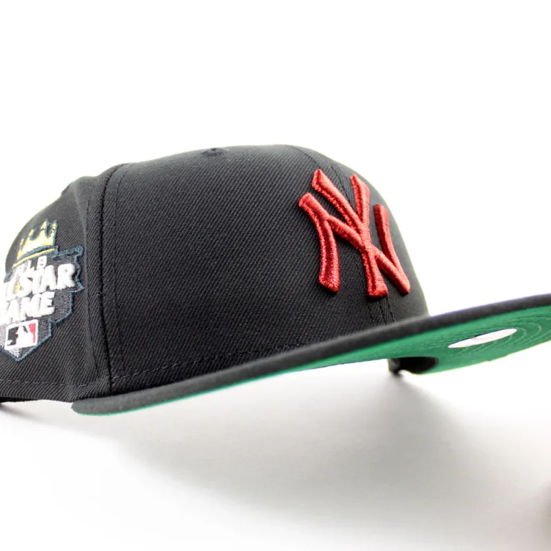 New Era New York Yankees fitted hat Black Green Under Brim colorway - 2012 All-Star Fitted: New Era Yankees Black Green Under Brim Commemorates Bronx Bombers’ Dominance