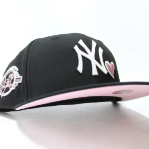 New Era New York Yankees fitted hat Black Pink Under Brim colorway - Yankees 100th Anniversary Fitted: New Era Celebrates a Century of Pinstripe Excellence