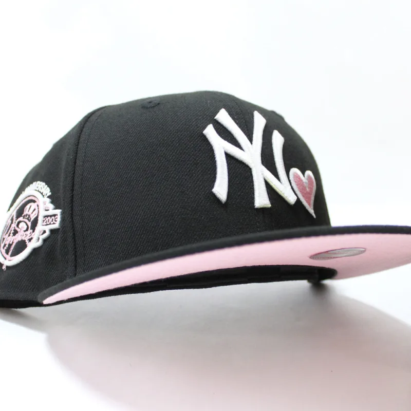 New Era New York Yankees fitted hat Black Pink Under Brim colorway - Yankees 100th Anniversary Fitted: New Era Celebrates a Century of Pinstripe Excellence