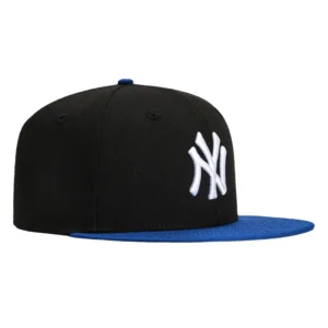 New Era New York Yankees fitted hat Black, Royal, White colorway - New Era Drops Clean Yankees Fitted in Black and Royal Colorway