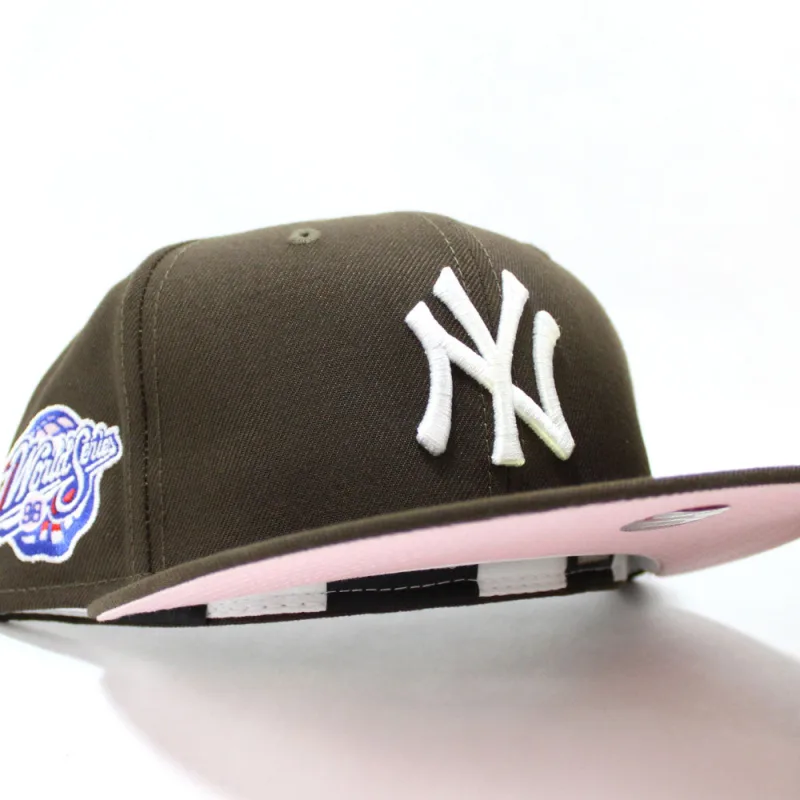 New Era New York Yankees fitted hat Brown Pink Under Brim colorway - Dynasty Fitted: New Era’s Brown Yankees 1998 World Series Championship Hat
