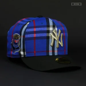 New Era New York Yankees fitted hat red, blue colorway - 1956 World Series Fitted: New Era’s Burberry Blue Check Inspired Yankees Elite