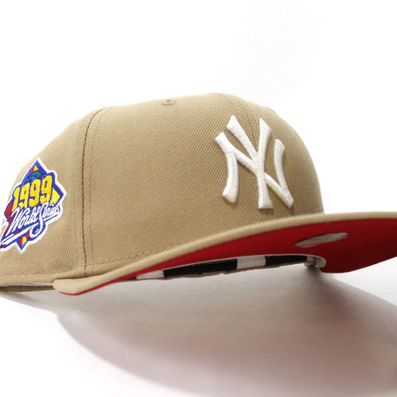 New Era New York Yankees fitted hat Camel Red Under Brim colorway - Dynasty Peak Fitted: New Era’s 1999 Yankees World Series Championship Tribute