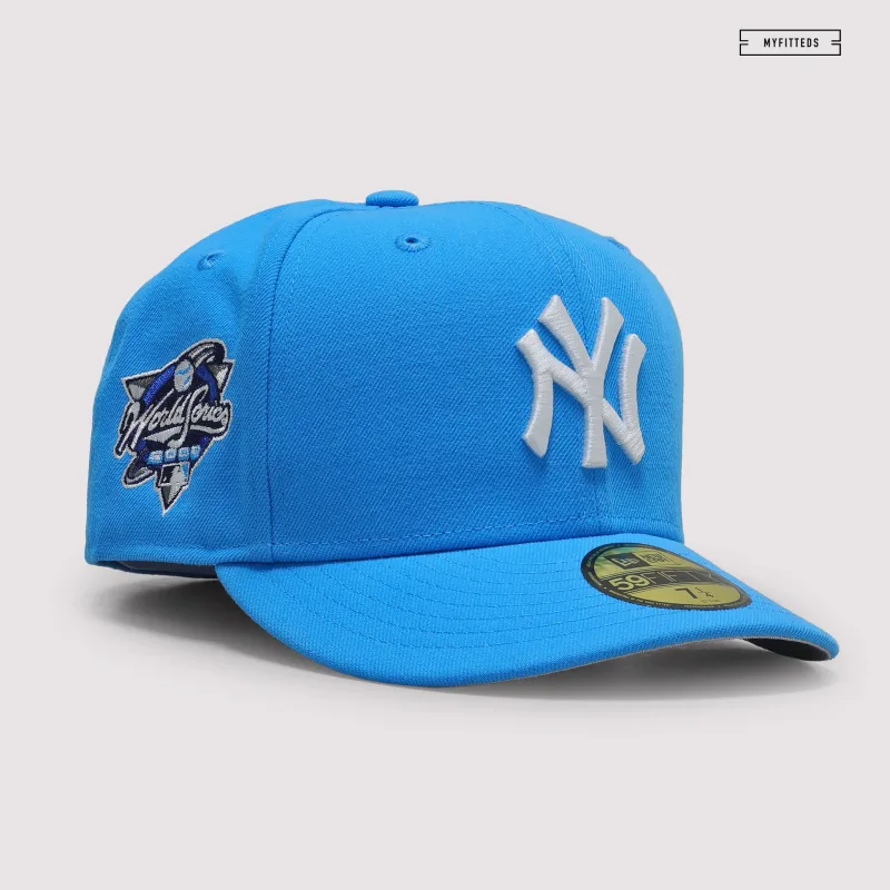 New Era New York Yankees fitted hat blue colorway - Three-Peat Glory Fitted: New Era’s Yankees 2000 World Series Galaxy Trail Blue Drop