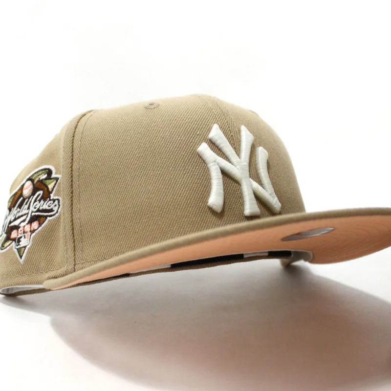 New Era New York Yankees fitted hat GITD Camel Peach Under Brim colorway - Subway Series Glory: New Era’s Yankees 2000 World Series Fitted Celebrates Championship History
