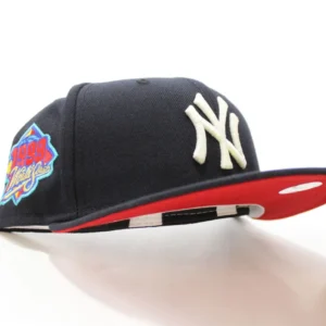 New Era New York Yankees fitted hat GITD Navy Red Under Brim colorway - Dynasty Perfection Fitted: New Era’s 1999 World Series Yankees Hat Celebrates Historic Sweep