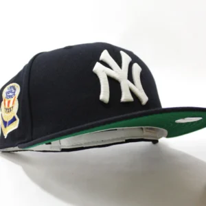 New Era New York Yankees fitted hat Glow in the Dark Navy Green Under Brim colorway - Perfect Game Legacy Fitted: New Era’s 1956 World Series Yankees Tribute Glows in the Dark