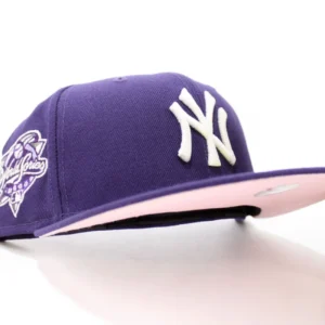 New Era New York Yankees fitted hat Glow in the Dark Purple Pink Under Brim colorway - 2000 Subway Series Fitted: New Era’s Glow-in-the-Dark Yankees Championship Tribute