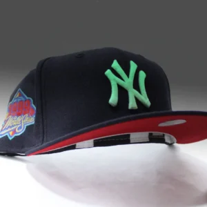 New Era New York Yankees fitted hat Glow in the Dark Logo Red Under Brim colorway - Dynasty Peak Fitted: New Era’s 1999 Yankees World Series Glow-in-the-Dark Tribute