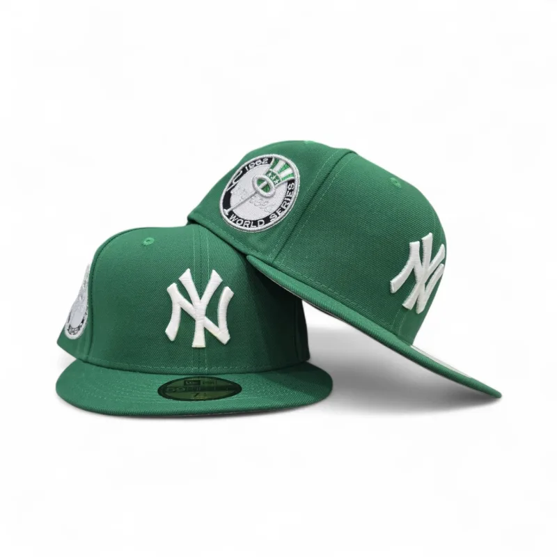 New Era New York Yankees fitted hat gray, green, kelly green colorway - 1962 World Series Fitted: New Era Honors Yankees Championship with Kelly Green Tribute