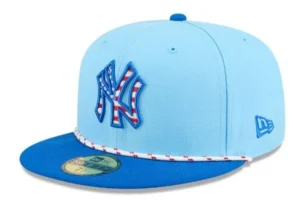 New Era New York Yankees fitted hat Men's colorway - Yankees Drop Fresh Light Blue Fitted for 2025 Fourth of July Collection