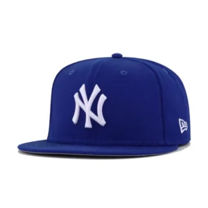 New Era New York Yankees fitted hat blue, royal colorway - Yankees Drop Fresh Light Royal Blue Fitted at Hat Heaven