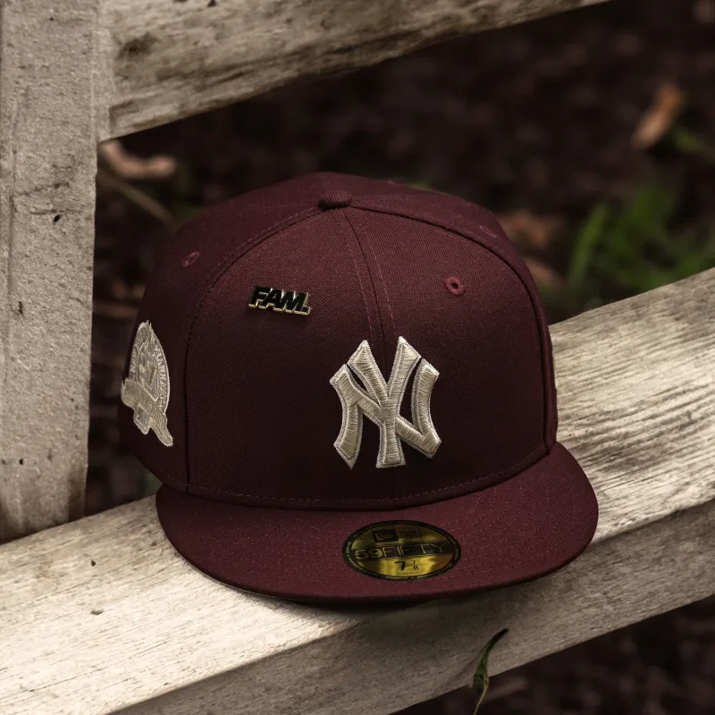 New Era New York Yankees fitted hat maroon colorway - New Era Yankees Fitted Drops in Clean Maroon Stone Colorway