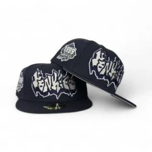 New Era New York Yankees fitted hat navy, gray, blue, green colorway - Dynasty Domination Fitted: New Era’s Navy Graffiti Yankees 1999 World Series Tribute