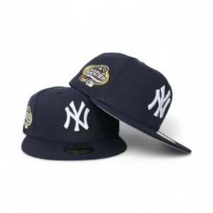 New Era New York Yankees fitted hat navy, gray, blue colorway - 2003 World Series Fitted: New Era Drops Yankees Championship Heartbreak Hat