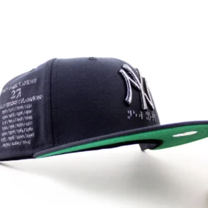 New Era New York Yankees fitted hat Navy Gray Under Brim colorway - Yankees Fitted Gets Special Braille 27 Years Patch Treatment