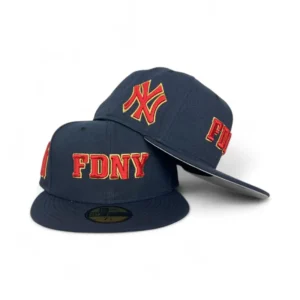 New Era New York Yankees fitted hat navy, gray, red, blue colorway - FDNY Yankees Fitted Honors NYC’s Bravest with Clean Navy Colorway