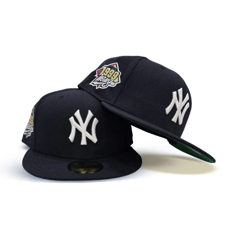 New Era New York Yankees fitted hat navy, blue, green colorway - 1999 World Series Fitted: New Era Drops Yankees Championship Sweep Tribute