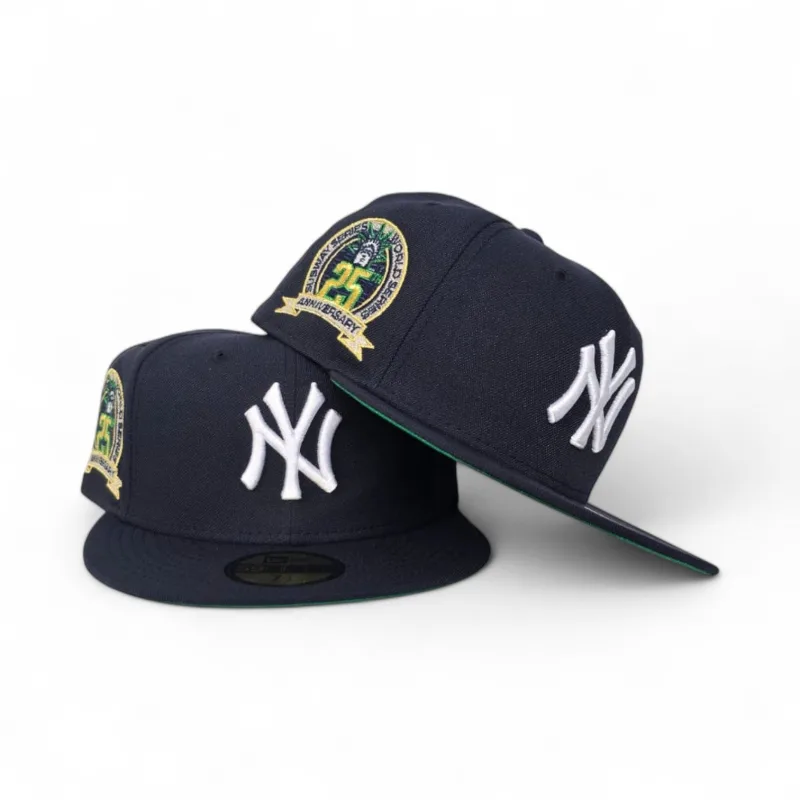 New Era New York Yankees fitted hat navy, blue, green colorway - Subway Series Glory Fitted: New Era’s Navy Yankees 2000 World Series 25th Anniversary Drop