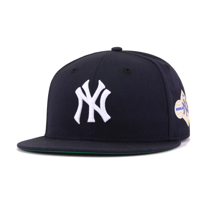 New Era New York Yankees fitted hat navy, blue, green, gold colorway - 1958 World Series Fitted: New Era Drops Yankees Championship Tribute with Cooperstown Green Bottom