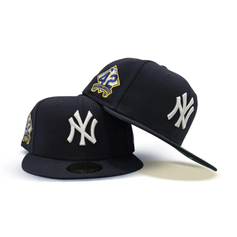 New Era New York Yankees fitted hat navy, blue, green colorway - Yankees Drop Clean Jackie Robinson Fitted with Breaking Barriers Patch