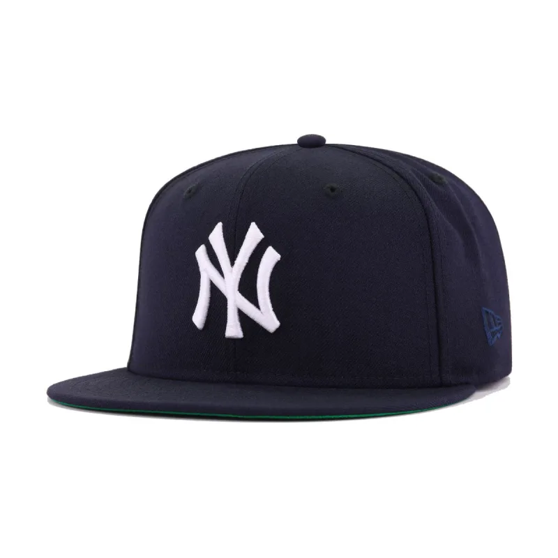 New Era New York Yankees fitted hat navy, green colorway - Yankees Drop Clean Navy Fitted with Subway Series Patch