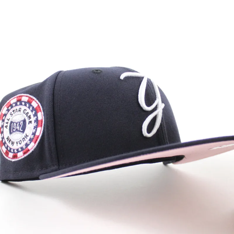 New Era New York Yankees fitted hat Navy Pink Under Brim colorway - 1942 All-Star Game Fitted: New Era Honors Wartime Baseball History with Yankees Tribute