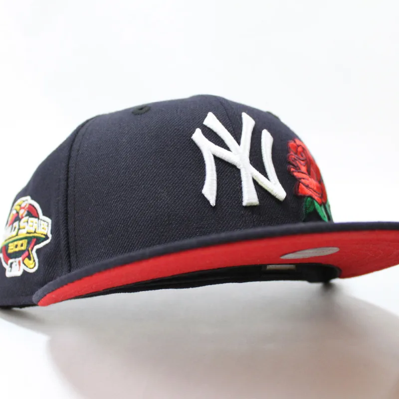 New Era New York Yankees fitted hat Navy Red Under Brim colorway - Mr. November Fitted: New Era’s Yankees Rose 2001 World Series Tribute