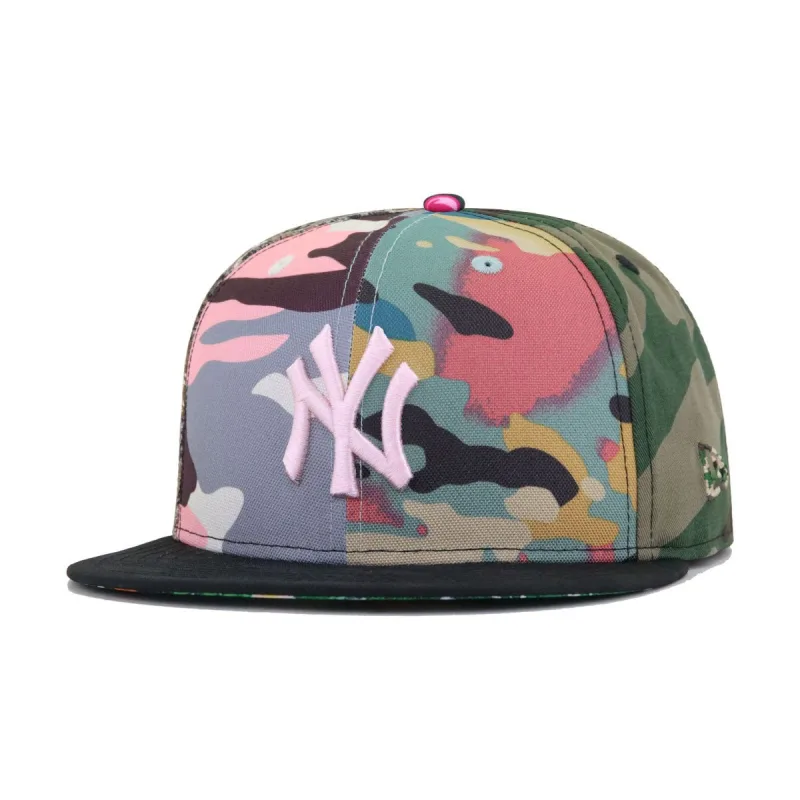 New Era New York Yankees fitted hat black, navy, white, grey, red, blue, green, pink, purple, orange, yellow, brown, tan, cream, teal colorway - Yankees Octo-Camo Fitted Brings Wild Multi-Color Energy