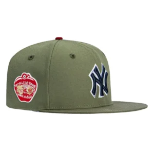 New Era New York Yankees fitted hat Olive colorway - 1977 All-Star Game Fitted: New Era’s Garden of Eden Yankees Tribute in Olive