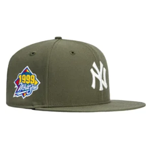 New Era New York Yankees fitted hat Olive, Ivory colorway - Dynasty Fitted: New Era’s Yankees 1999 World Series Hat Celebrates Championship Sweep