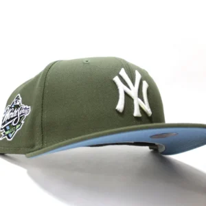 New Era New York Yankees fitted hat Olive Sky Blue Under Brim colorway - 1998 All-Star Game Fitted: New Era’s Olive Tribute to Yankees’ Historic Season