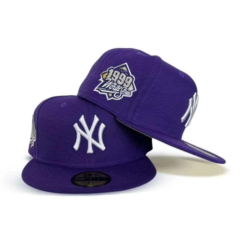 New Era New York Yankees fitted hat gray, purple colorway - Dynasty Peak Fitted: New Era’s Purple Yankees 1999 World Series Championship Hat