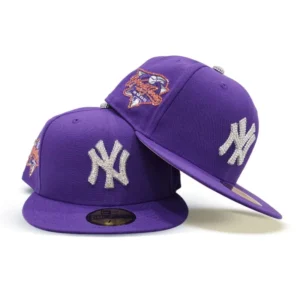 New Era New York Yankees fitted hat purple, silver colorway - Subway Series Fitted: New Era’s Swarovski Crystal Yankees 2000 World Series Tribute
