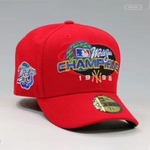 New Era New York Yankees fitted hat red colorway - 1998 World Series Fitted: New Era’s Red Yankees Championship Cap Honors Historic Sweep