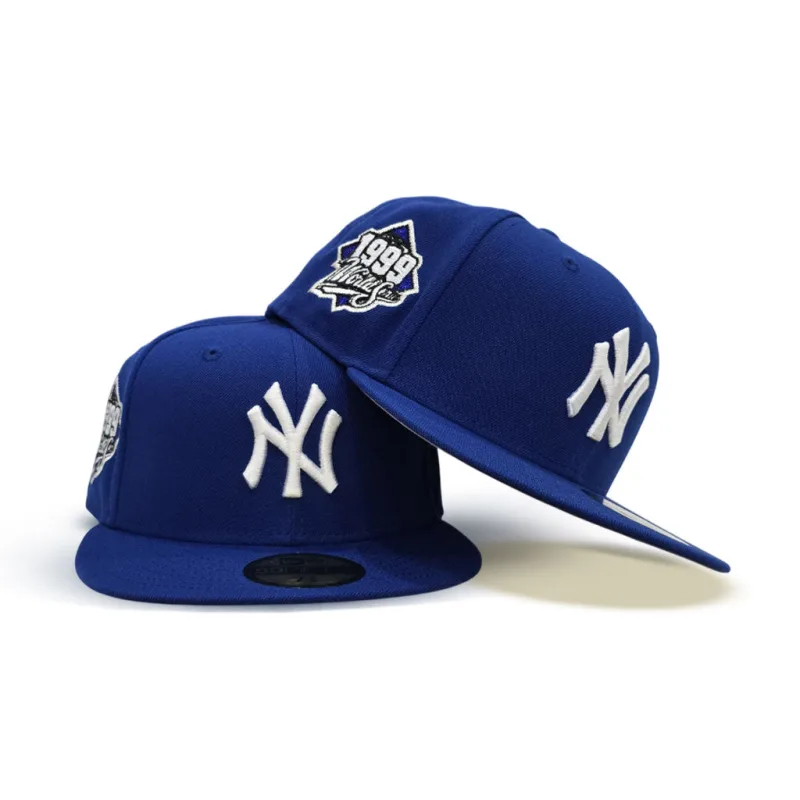 New Era New York Yankees fitted hat gray, blue, royal colorway - 1999 World Series Fitted: New Era Drops Yankees Championship Sweep Tribute