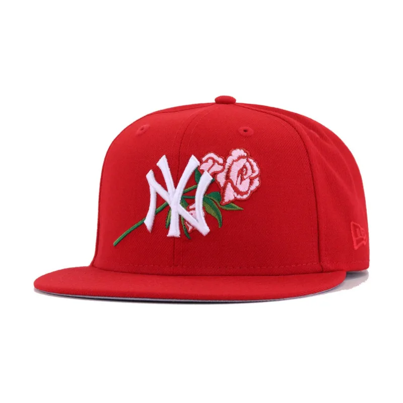 New Era New York Yankees fitted hat red, green, scarlet colorway - Yankees Scarlet Rose Fitted Brings Bold Red Energy to the Bronx