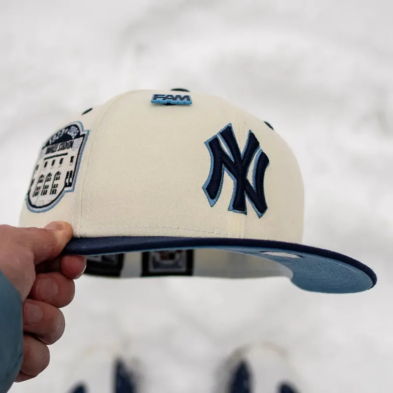 New Era New York Yankees fitted hat blue colorway - New Era Drops Clean Yankees Fitted Commemorating Yankee Stadium 2008