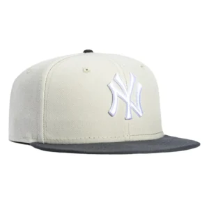 New Era New York Yankees fitted hat Stone, Graphite, White colorway - New Era Yankees Fitted Drops in Clean Stone and Graphite Colorway