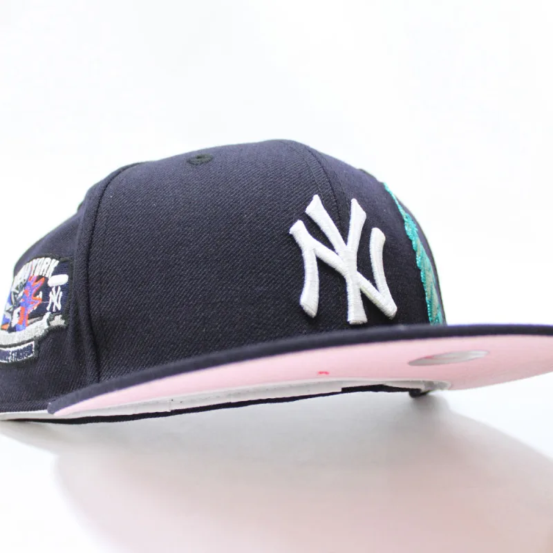 New Era New York Yankees fitted hat Team Color Pink Under Brim colorway - Yankees Fitted Gets Subway Series Treatment with Pink Under Brim