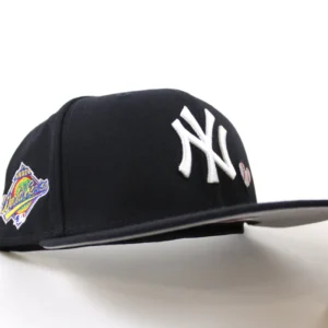 New Era New York Yankees fitted hat Team Color Gray Under Brim colorway - 1996 World Series Fitted: New Era’s TEAM HEART Yankees Championship Tribute