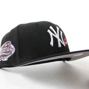 New Era New York Yankees fitted hat Black Gray Under Brim colorway - Yankees x Lips Drop Special 100th World Series Fitted in Clean Black Colorway